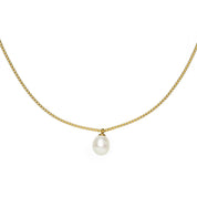 Gold Pearl Pendant Necklace