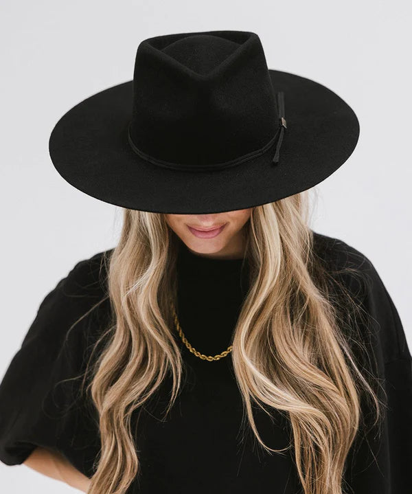 Gigi Pip - Emery Teardrop Fedora - Black