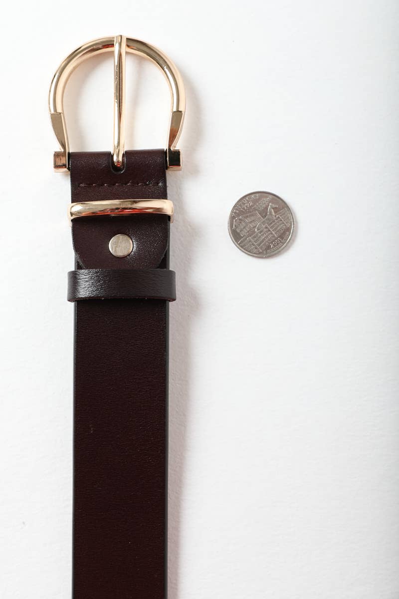 Chic Horseshoe Gold Buckle Belt – Western Style Vibes 🧲: Brown