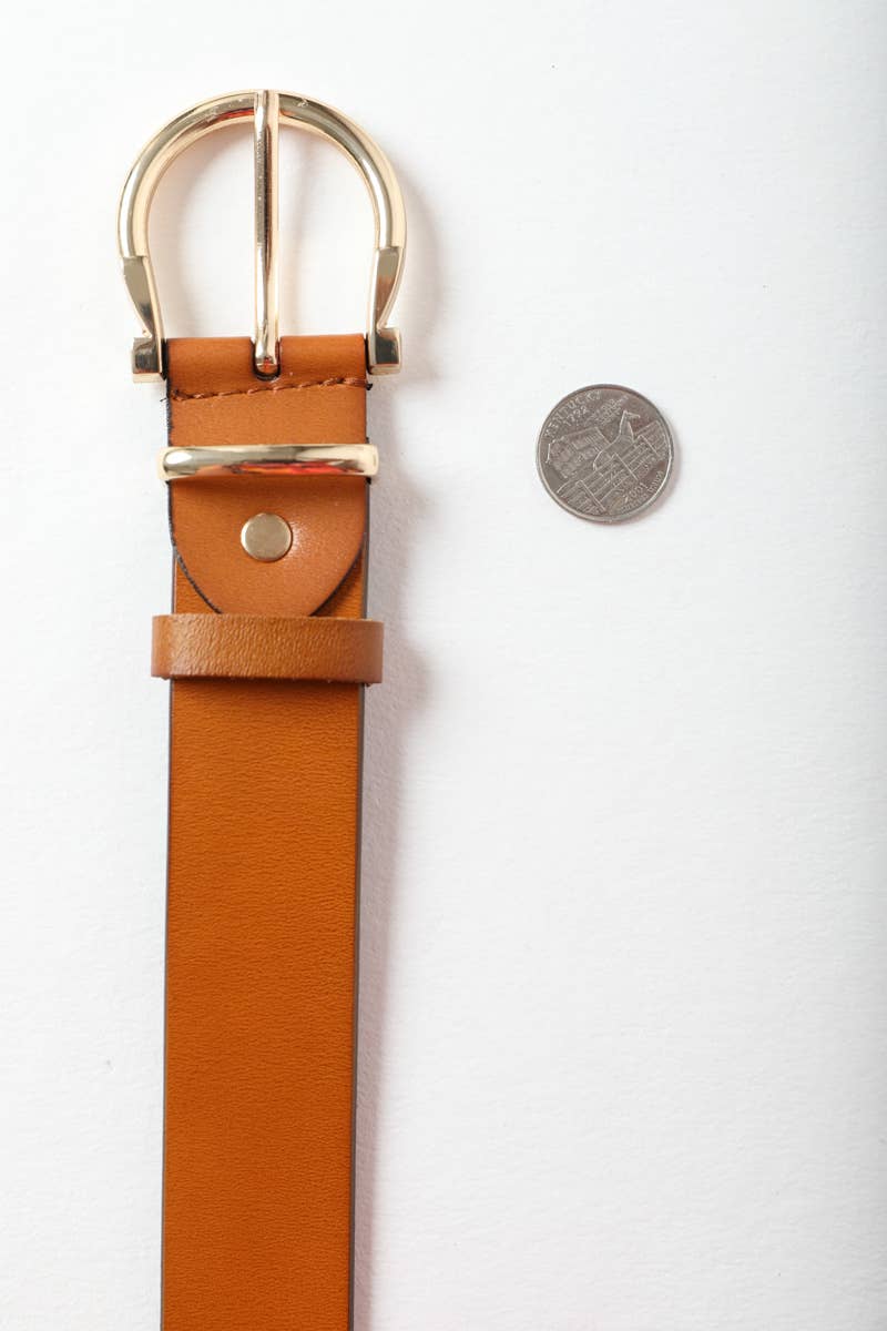 Chic Horseshoe Gold Buckle Belt – Western Style Vibes 🧲: Brown