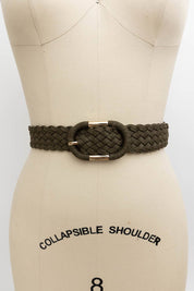 Braided Suede Waist Belt : Black