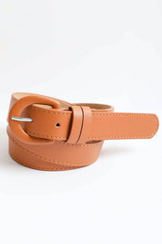 Classic Vegan Leather Belt: Cognac