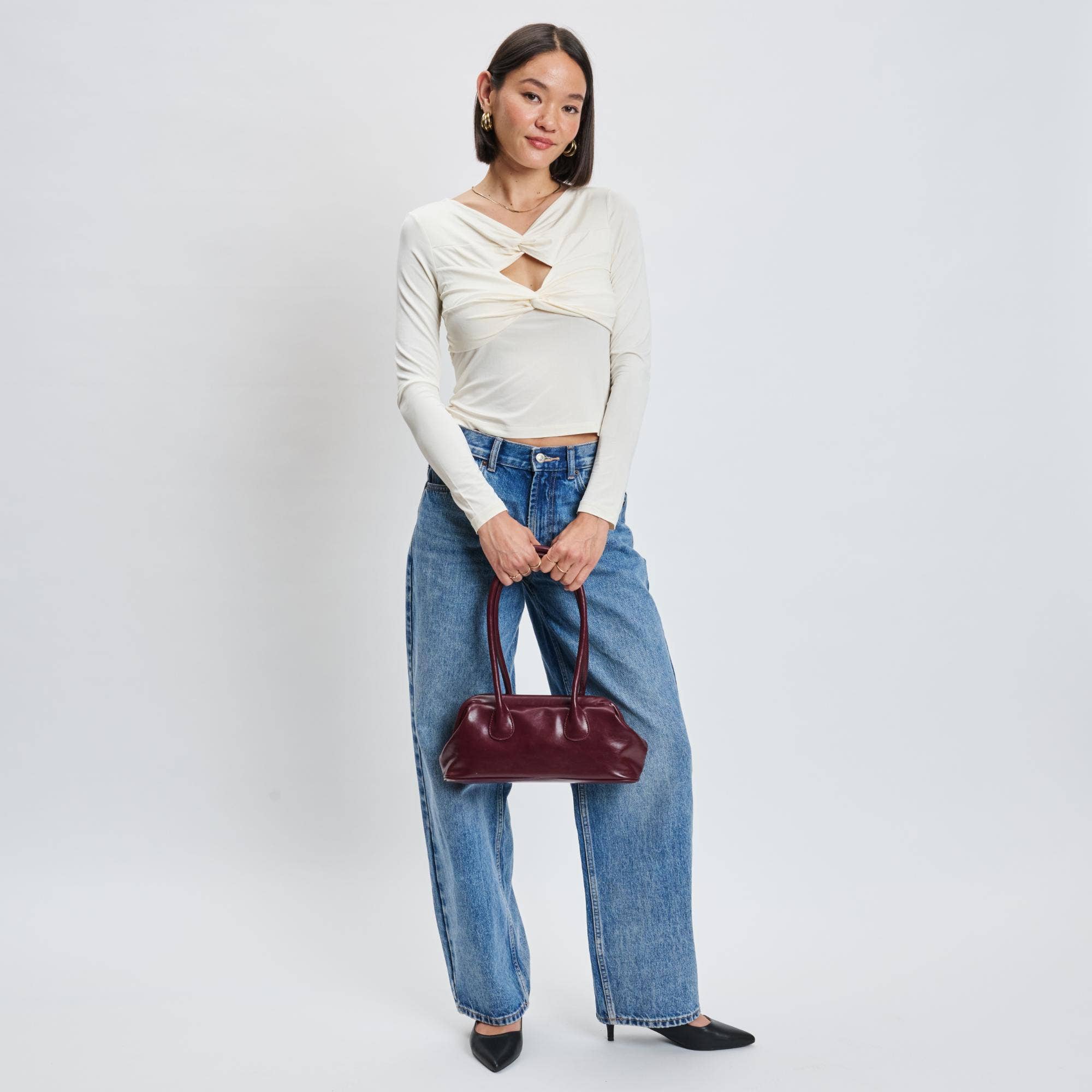 Nina Shoulder Bag: Wine