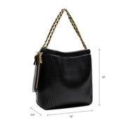 Isabella Pleated Shoulder Bag - Espresso