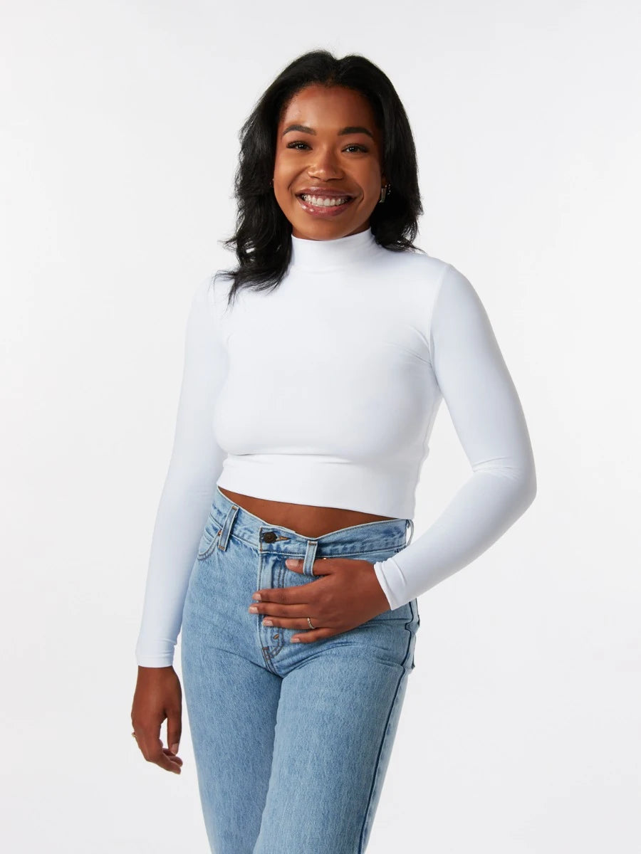 Mika-Long Sleeve Tee-White