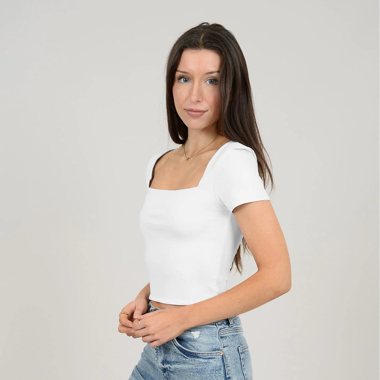 Stacy Crop Top-White