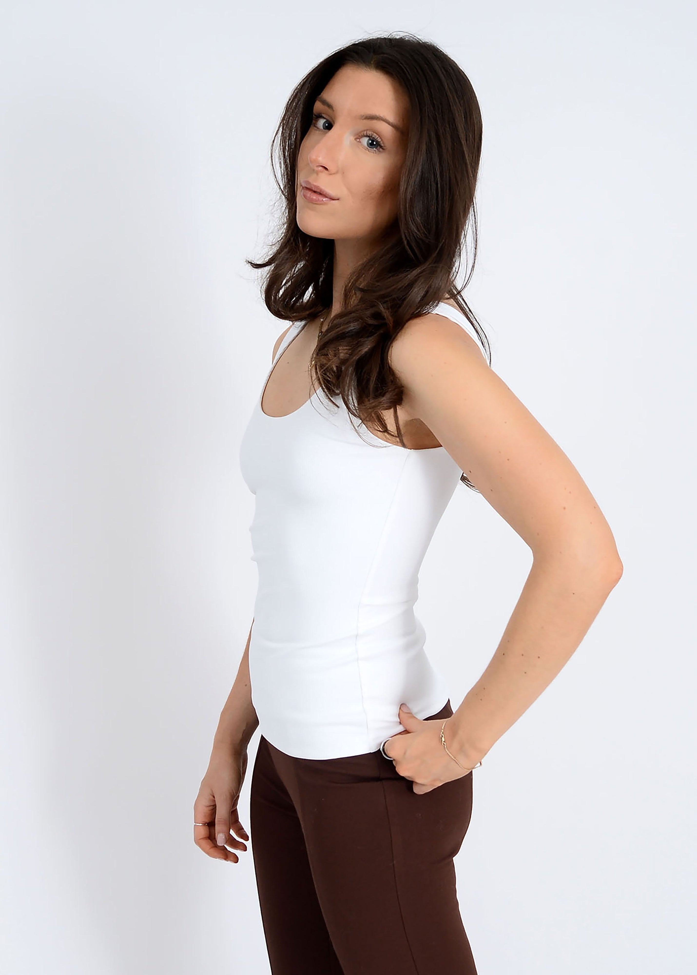 Tanith Rib Tank - White