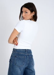 Roxi - Rib Tee - White