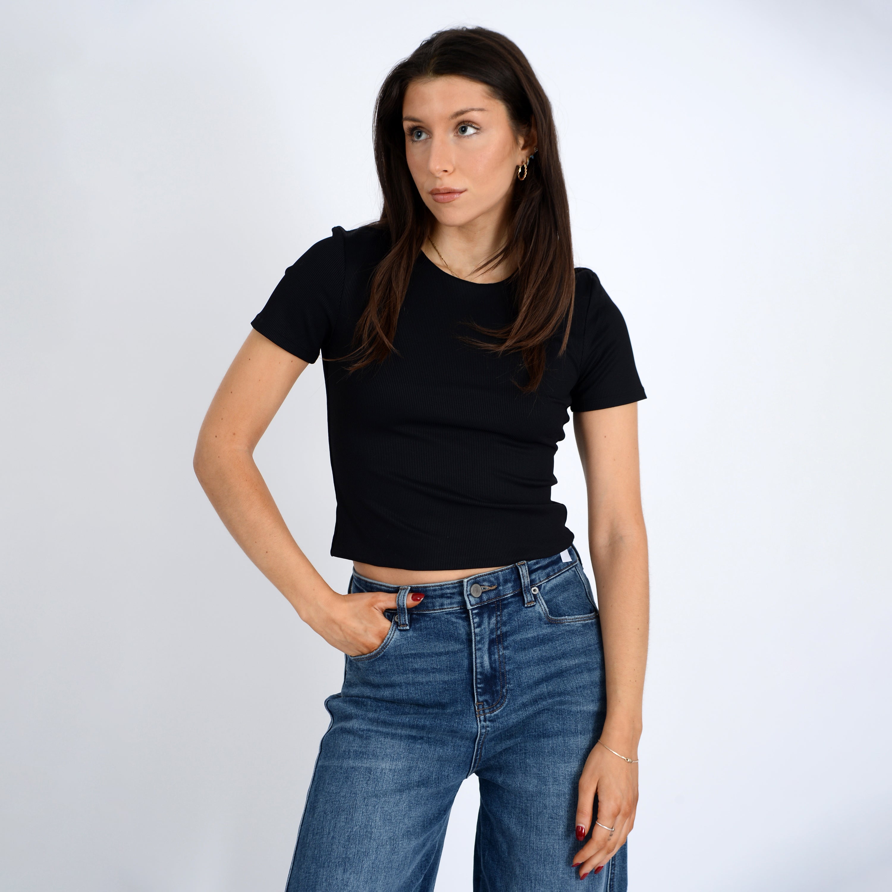 Roxi - Rib Tee - Black