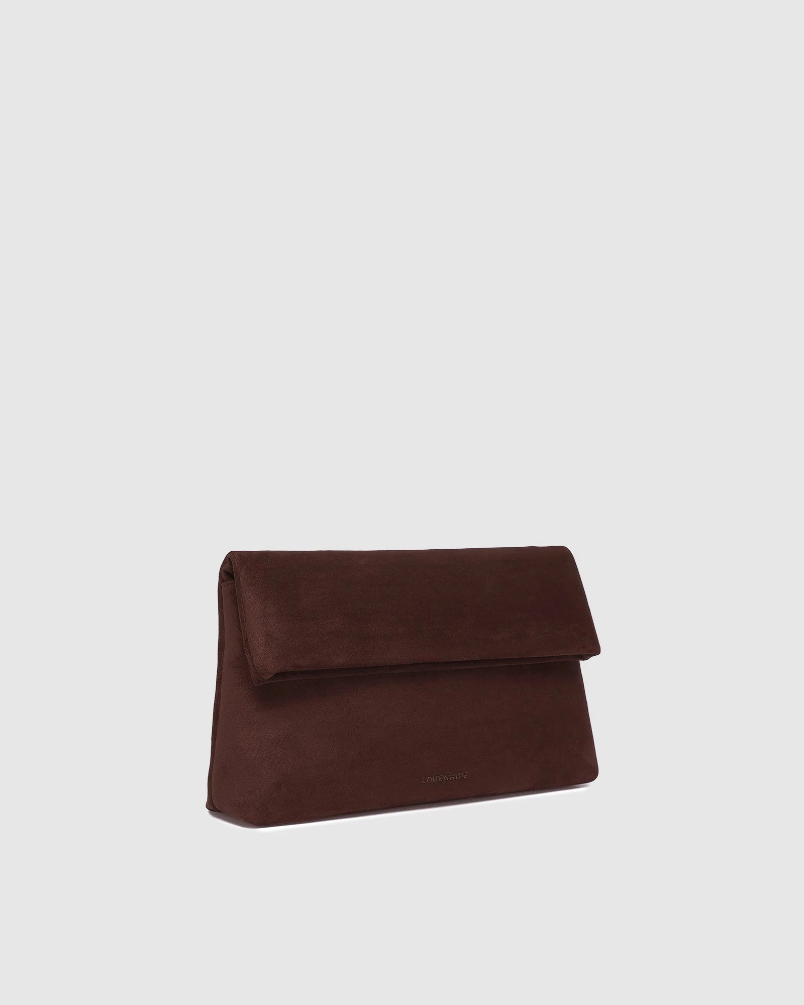 Luka Suede Clutch/Crossbody - Chocolate