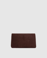 Luka Suede Clutch/Crossbody - Chocolate