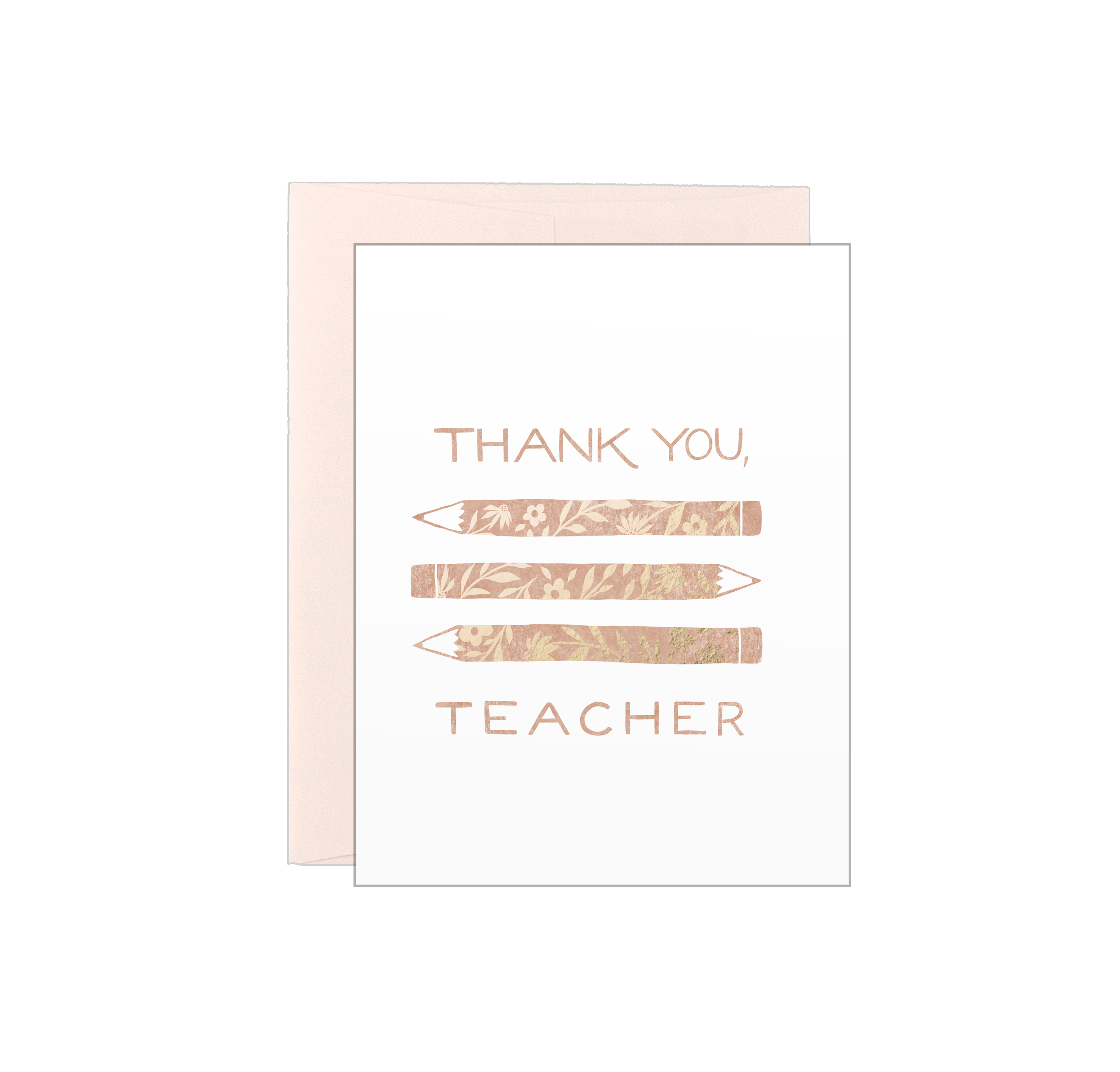 Thank You Teacher - Pencils - Letterpress Card