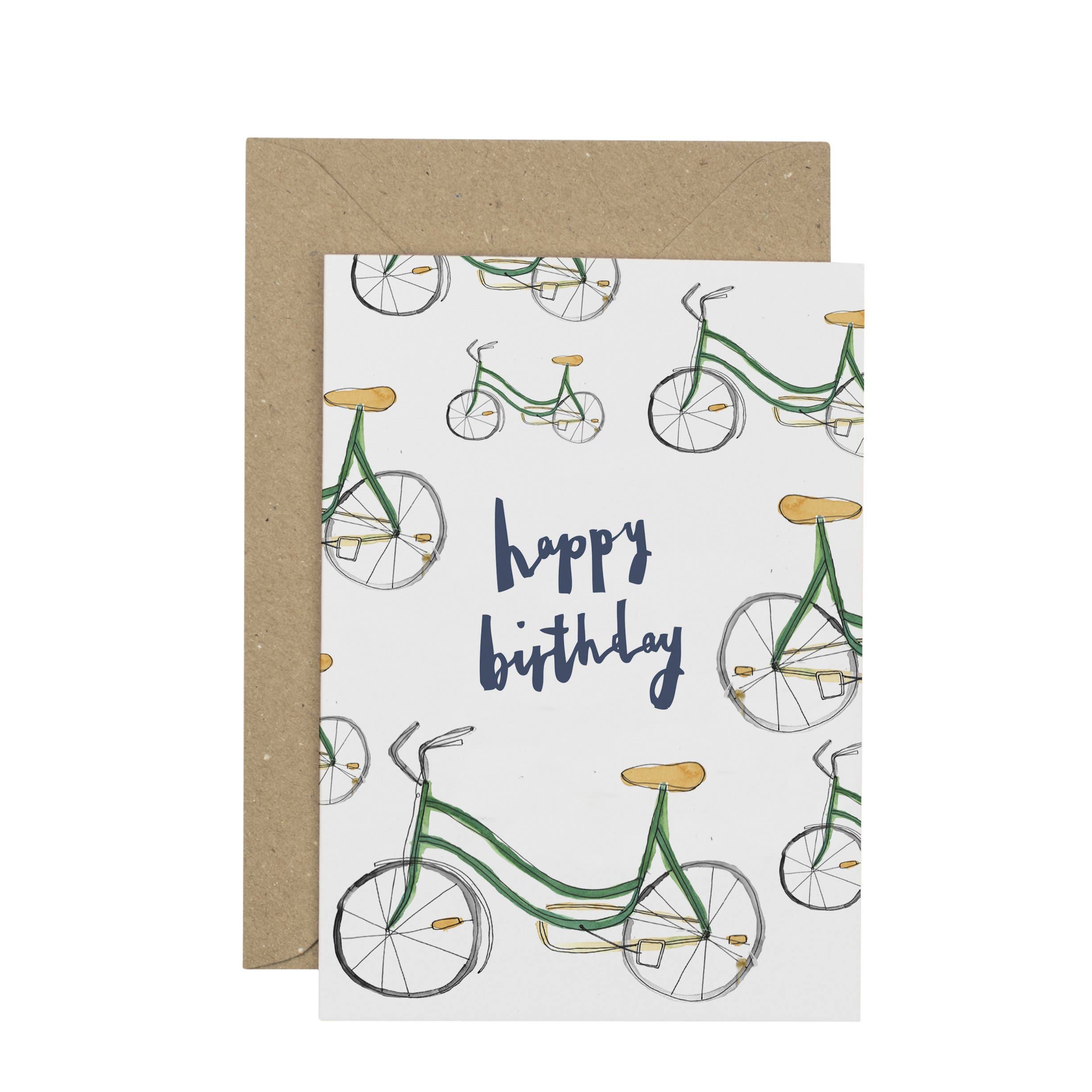 Happy Birthday Bike Greetings Card