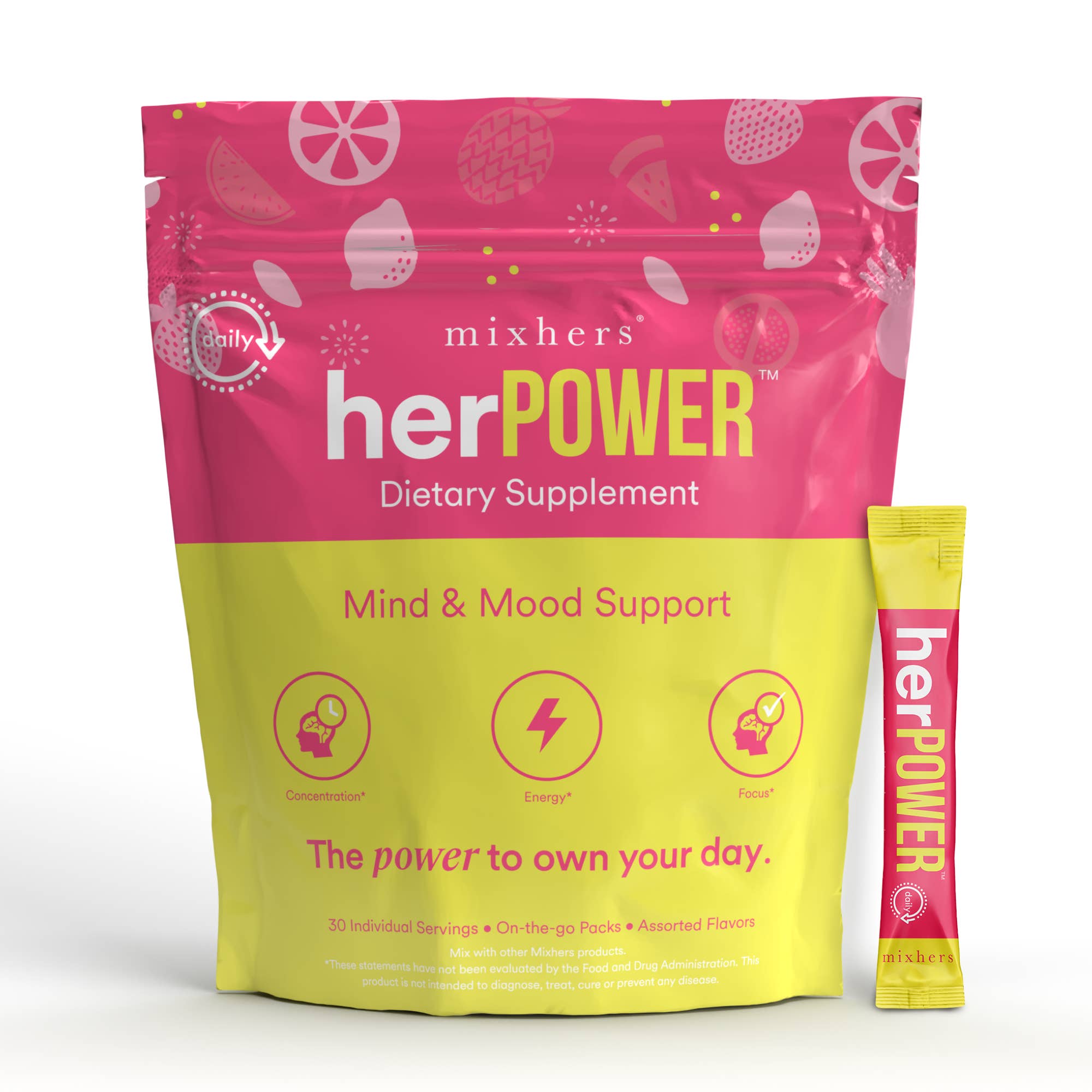 Herpower™ Mind Support-Variety Pack- Pinaberry Babe, Peach Mango, Coconut Lime 30 pack