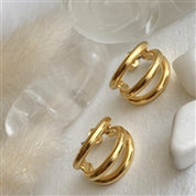Takon- triple Ring Hoop Earrings