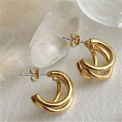 Takon- triple Ring Hoop Earrings