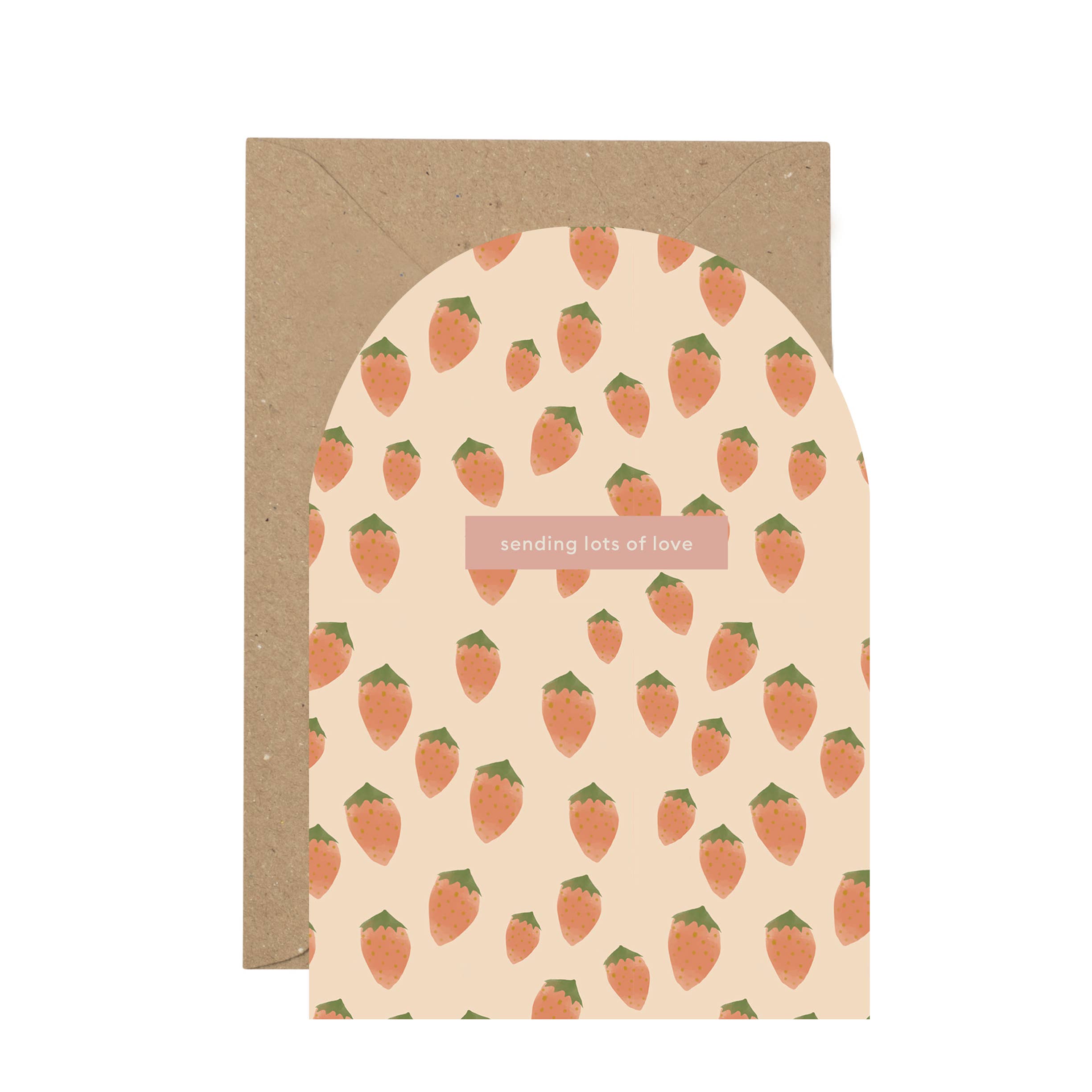 'Sending lots of love' strawberry card
